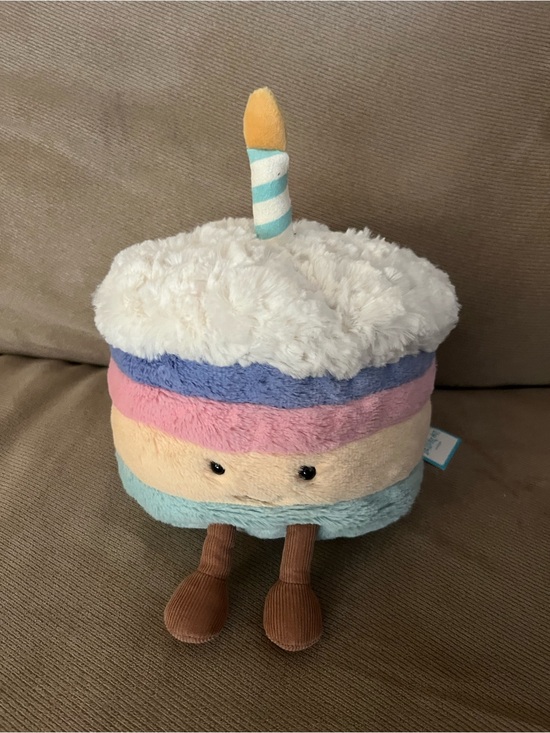 Other - Jellycat Amuseables Rainbow Birthday Cake Plush Stuffed Animal Stripe Candle med